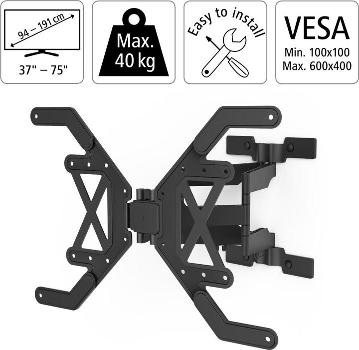 Produktbild Hama Fullmotion Ultraslim (Wand, 75", 40 kg)