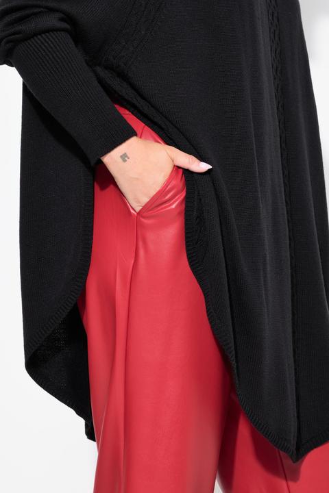 Produktbild Miamoda Pullover, Poncho-Style, Zopfmuster, Zipfelsaum (50, 52)