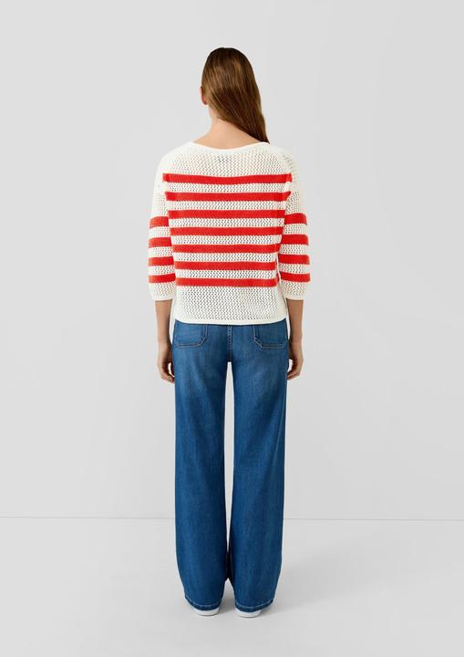 Produktbild s.Oliver Strickpullover Gestreifter Wollmix-Pullover im Relaxed Fit mit U-Boot-Ausschnitt (32)