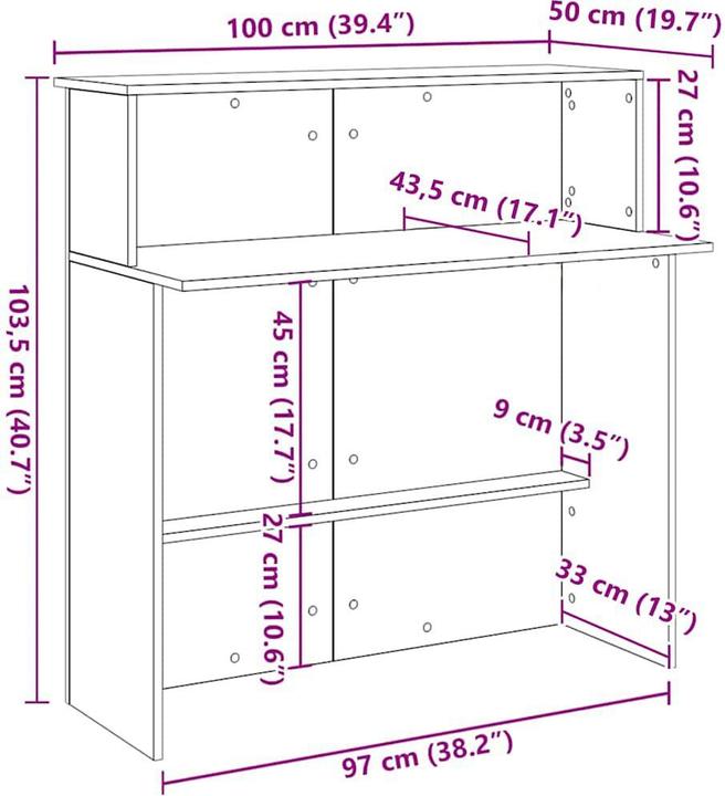Actual product image vidaXL Empfangstheke