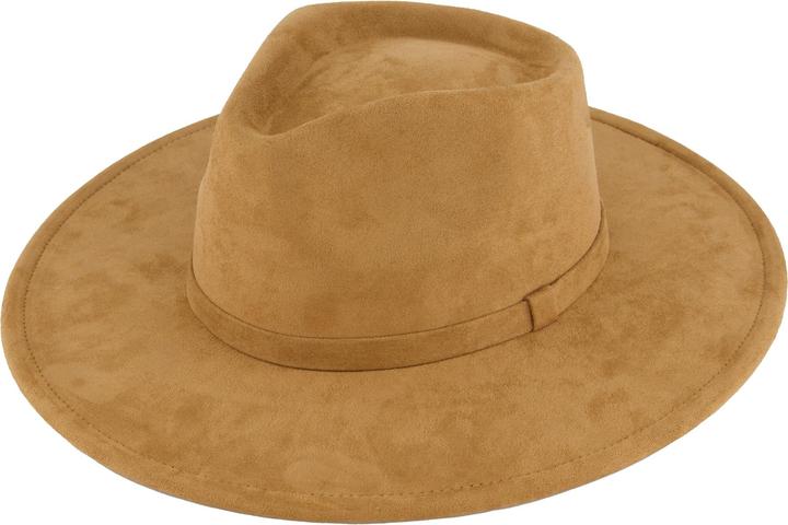 Ulla Popken Cowboyhut, breite Krempe, Veloursleder-Optik (One Size)