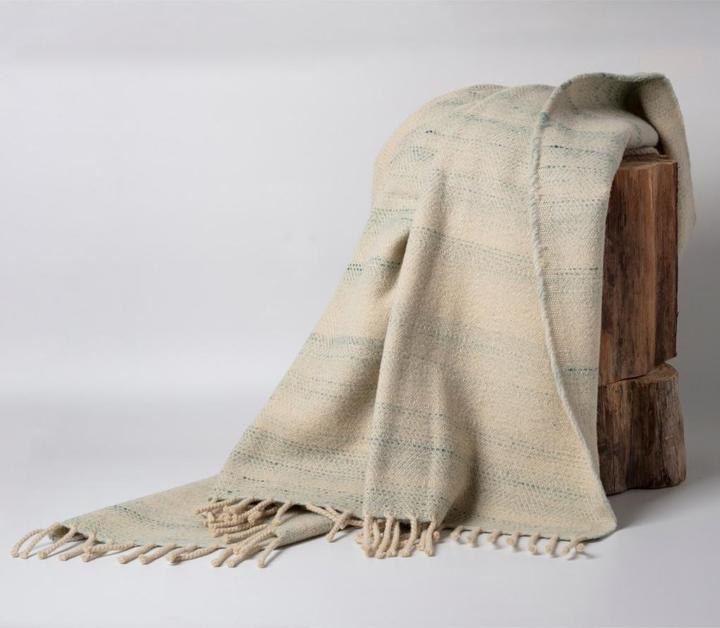 Produktbild MojaMajo Wolldecke Carla 150x200 cm, Grün meliert (150 x 200 cm)