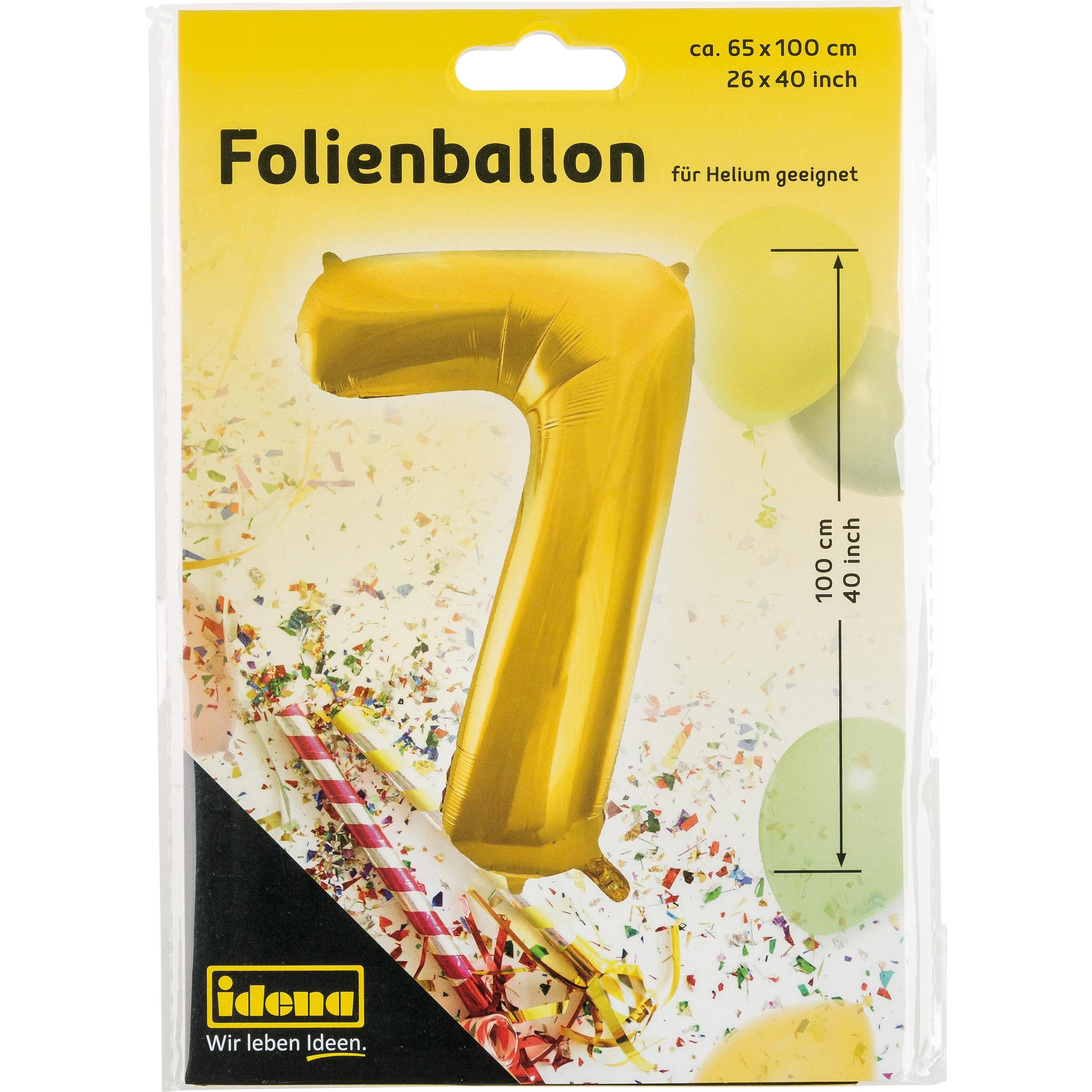 Thumbnail - Idena Folienballon Zahl 7 65x100cm gold