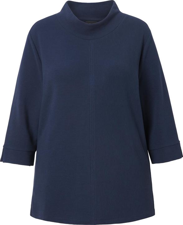 Actual product image Ulla Popken Cross Ribbed 3/4 Sleeve Turtleneck Sweatshirt (46, 48)