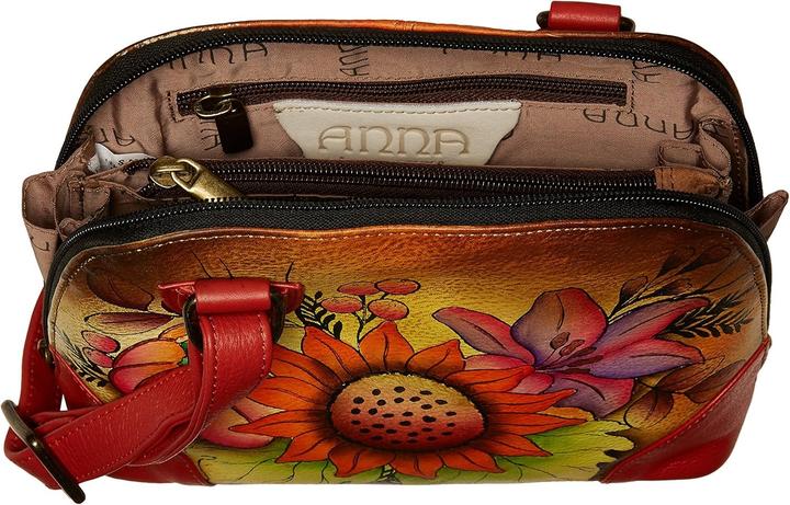 Actual product image Anuschka Anna Hand Painted Leather Multi Compartment Organizer
