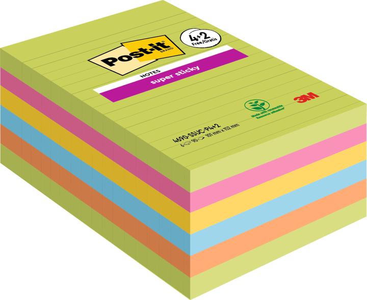 Actual product image Post-it Super Sticky Promo (101 x 152 mm)