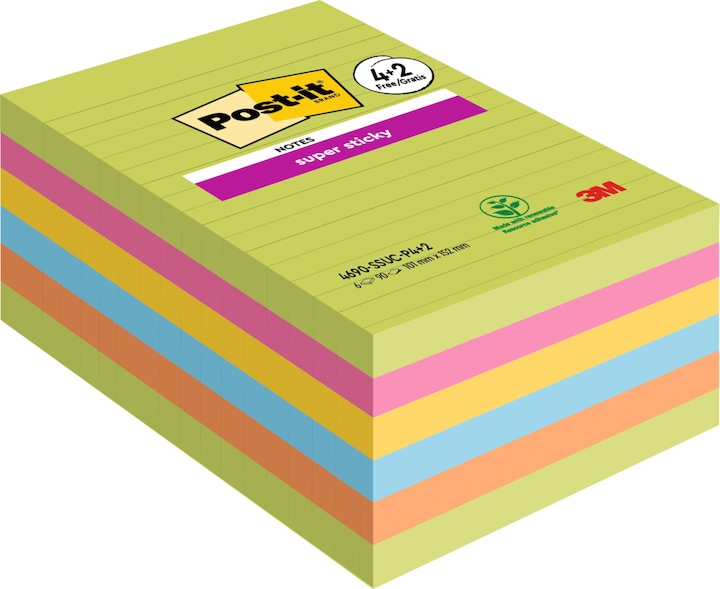Immagine prodotto Post-it Promo super appiccicosa (101 x 152 mm)