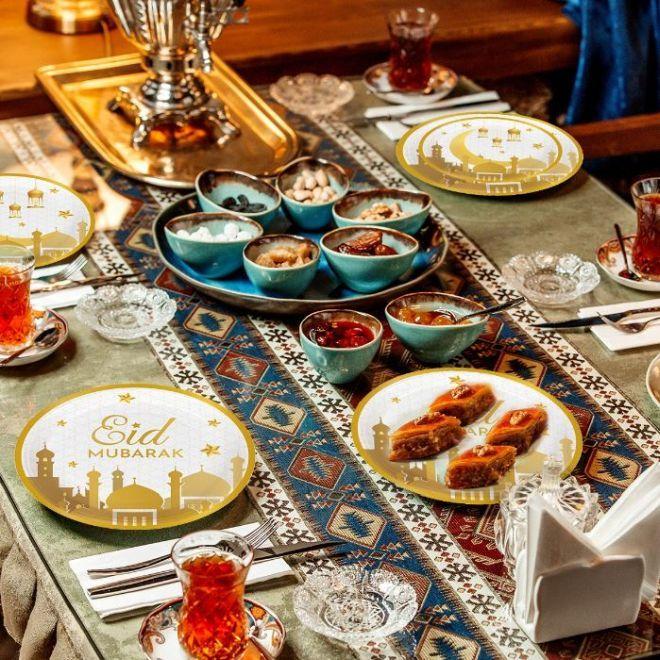Actual product image MU Style Hedi Series Disposable Tableware Set Eid Mubarak (65-pc. Set) (1x)