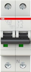 Produktbild ABB S201-C0,5NA Sicherungsautomat C-Char.,6kA,0,5A,1P,+N A