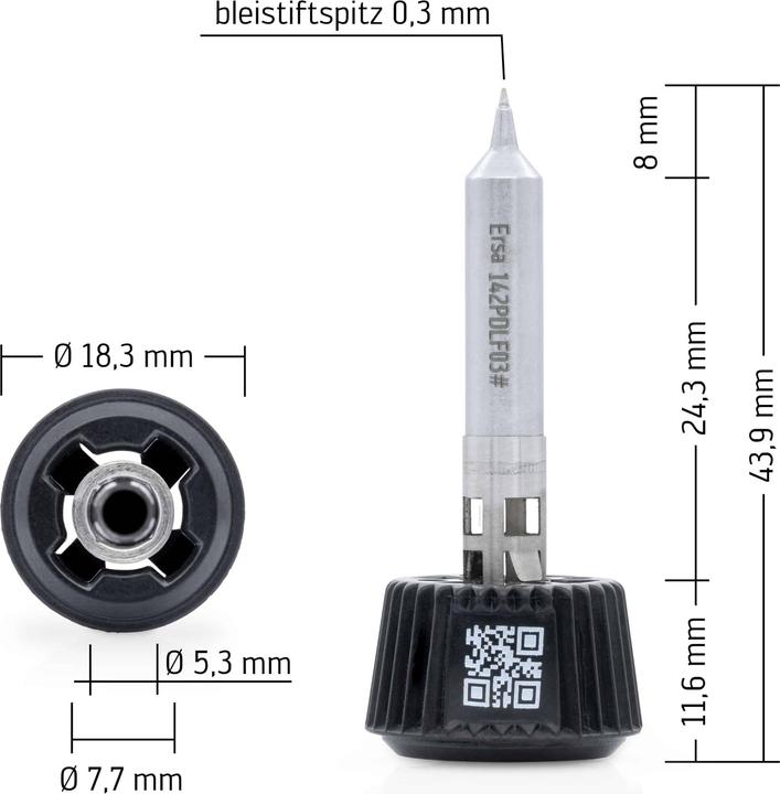 Actual product image 0142PDLF03/SB Soldering tip Tip size 0.30 mm Contents 1 pc. (Soldering tip)
