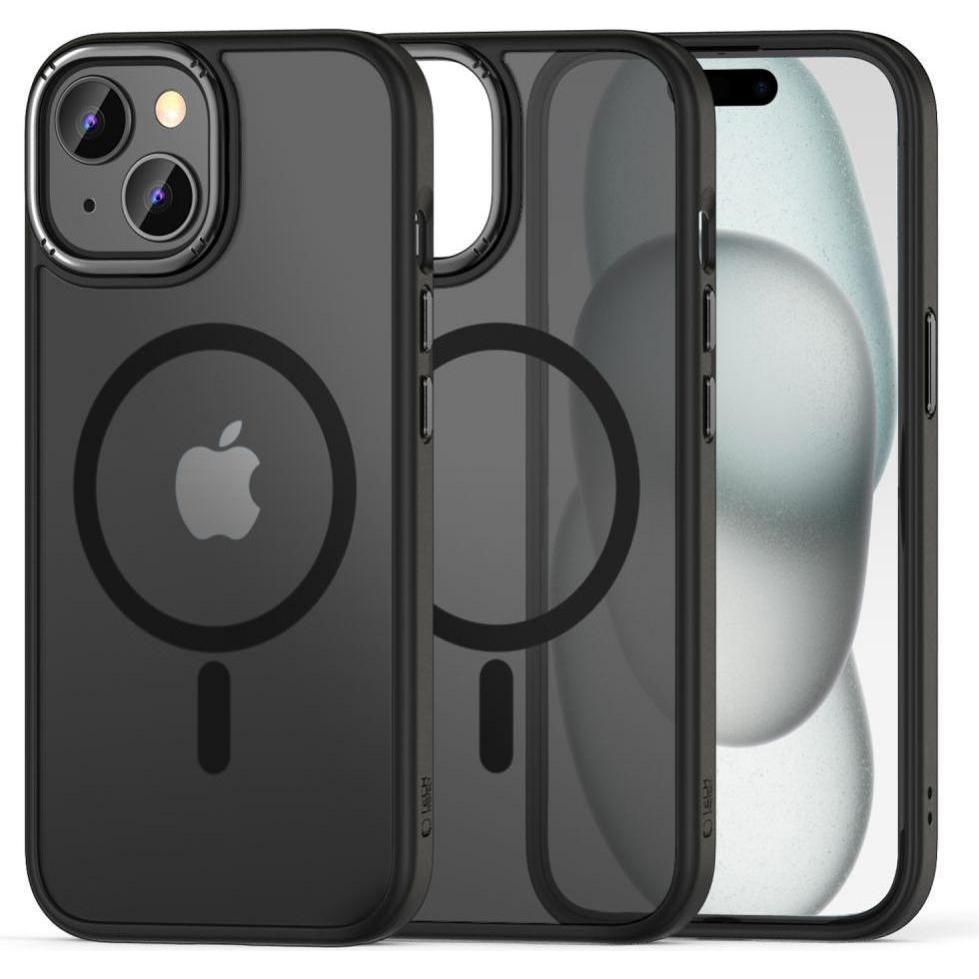 Tech-Protect MagMat 2 MagSafe case for iPhone 15 - matte black (Apple iPhone 15), Smartphone Hülle, Schwarz