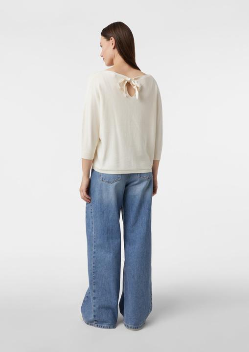 Produktbild Comma Strickpullover Strickpullover mit U-Boot-Ausschnitt und 3/4-Fledermausärmeln (40)