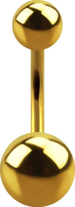 Produktbild Star Piercing Banane Innengewinde vergoldet mit zwei Kugeln (Titan G23, ohne Messing)