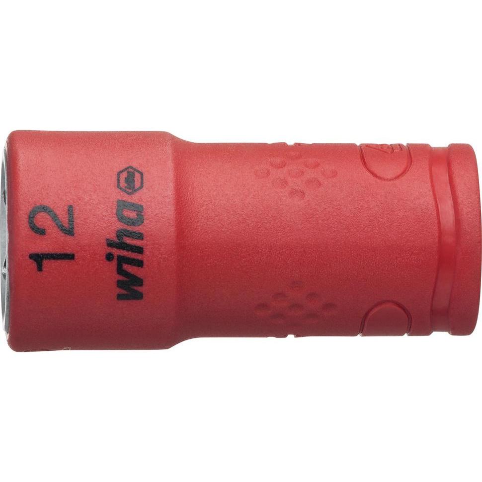 Wiha, Steckschlüssel + Stecknuss, Steckschlüsseleinsatz isoliert, 1/4", Aussensechskant, 12,0 mm (12 mm)