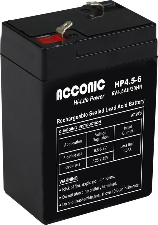 Acconic HP4.5-6 Hi-Life Power AGM 6V 4.5Ah USV-Batterie (6 V, 4.50 Ah)