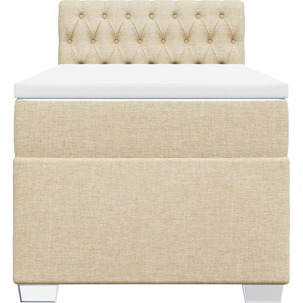 Thumbnail - VidaXL, Bett, Bo x springbett mit Matratze 90 x 200 cm Stoff (90 x 200 cm)