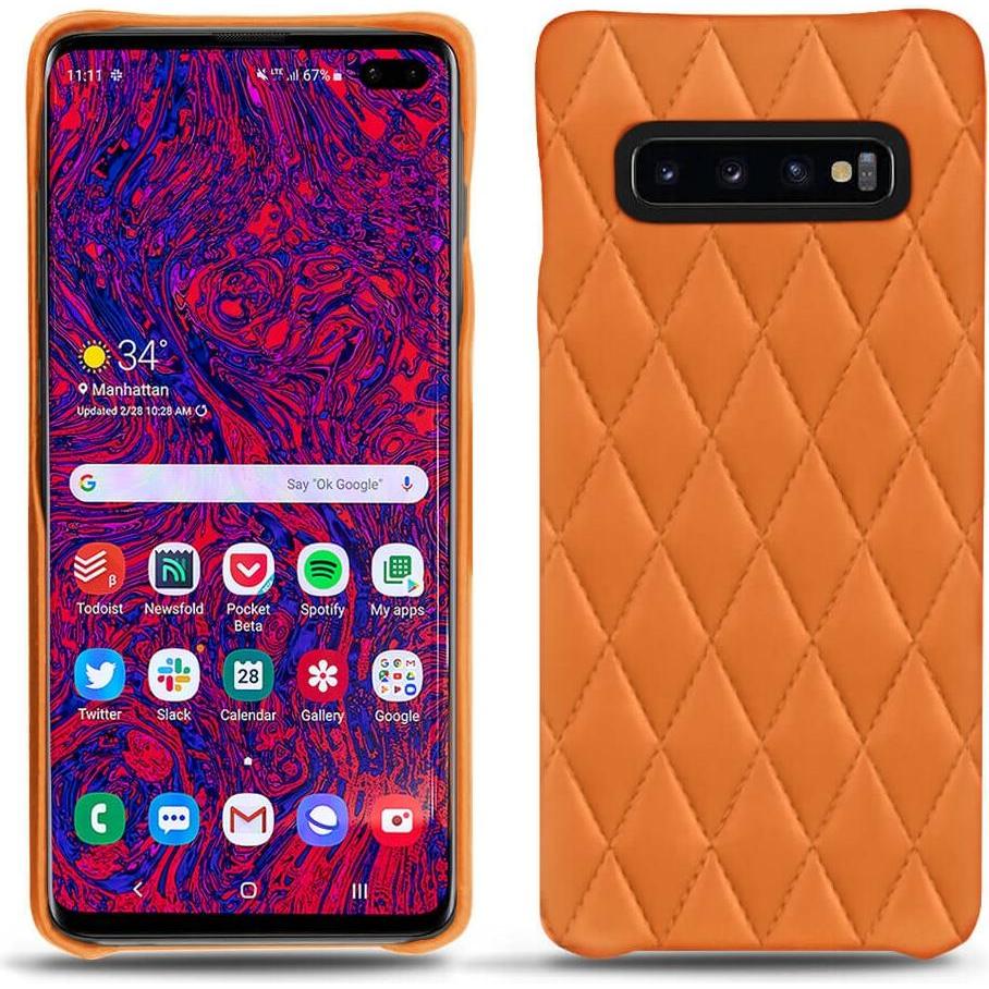 Noreve Lederschutzhülle (Samsung Galaxy S10 5G), Smartphone Hülle, Orange