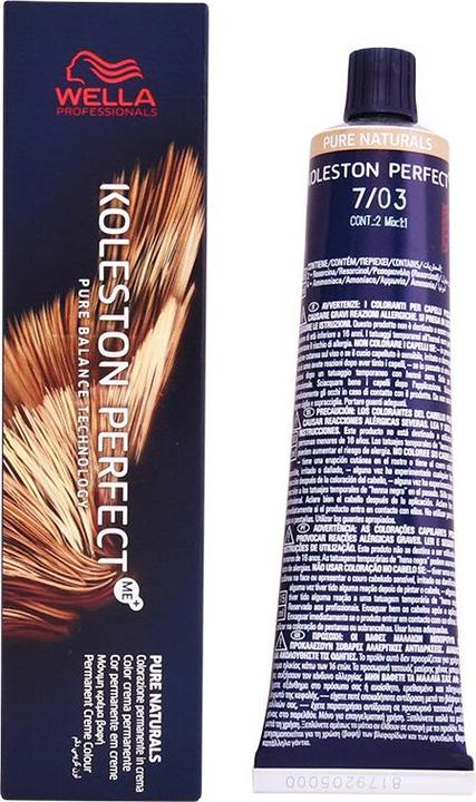 Wella KOLESTON PERFECT ME+ PURE NATURALS 7/03 60 ml (7, 03 Blonde Natural Gold)