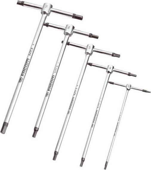 Actual product image Facom T-handle Metric Hexagon Key Set, 5 Piece