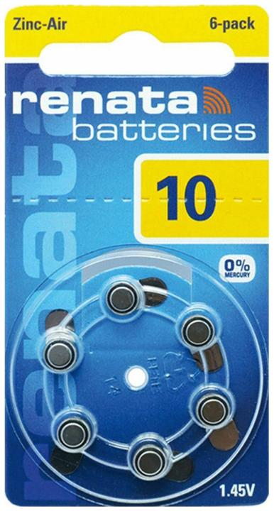 Renata Hörgeräte-Batterien ZA10.DP6 0%HG (6 Stk., 10, 105 mAh)