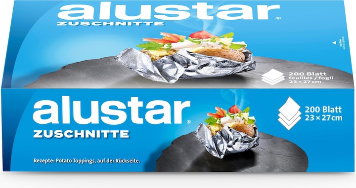 Actual product image Alustar Foil blanks, silver/silver, dispenser of 200 sheets à 27x23 cm (1 x)