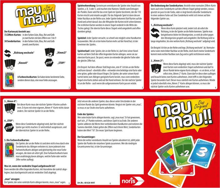 Produktbild Noris Mau Mau (Deutsch, 2 - 10 Spieler)