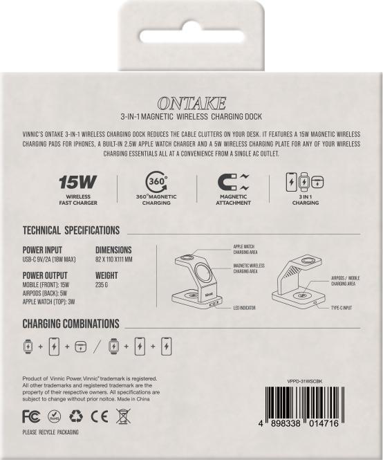 Nutritional values and ingredients Vinnic Wireless Charger (15 W)