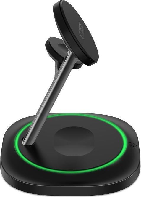 Actual product image Tech-Protect QI15W-A46 3in1 Magnetic MagSafe Inductive Charger - Black (15 W)