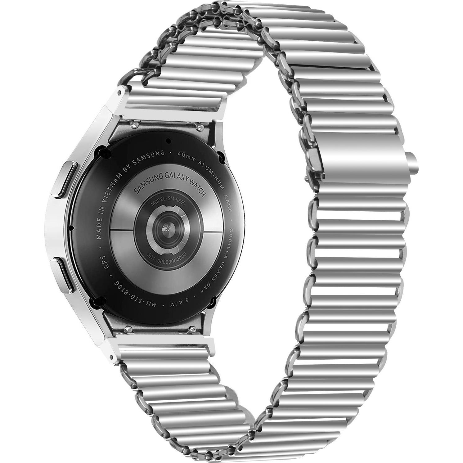 Thumbnail - Strap-it Stahlarmband (Edelstahl, Galaxy Watch 4), Uhrenarmband, Silber