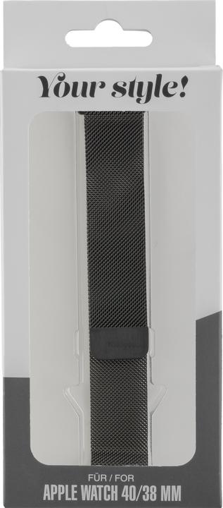 Immagine prodotto Peter Jäckel FASCICOLO per Apple Watch 41/40 mm (Serie 4 - 9)/ 38 mm (Serie 1 - 3) Milanaise Nero (Acciaio inossidabile)