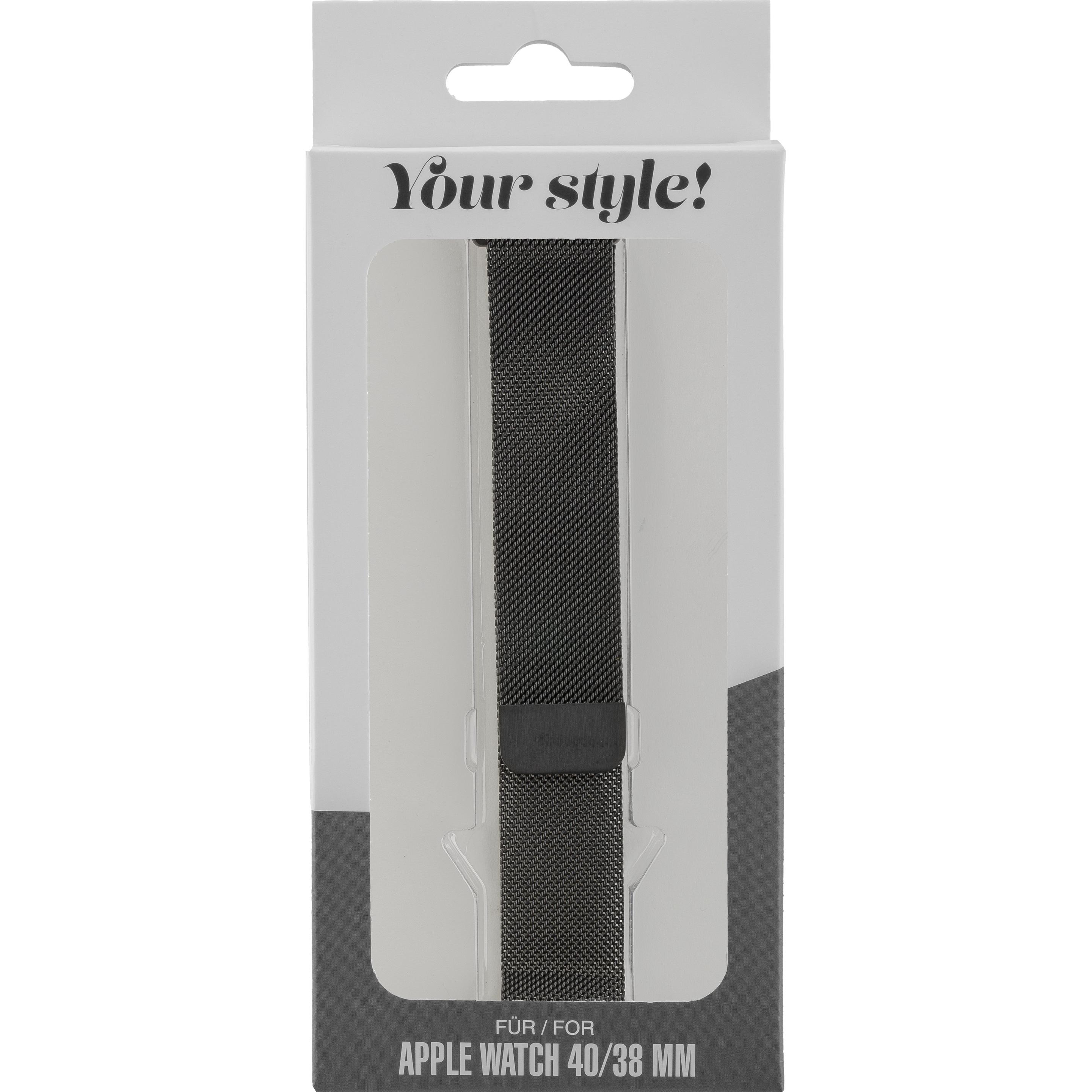 Thumbnail - Peter Jäckel WATCH BAND für Apple Watch 41/40mm (Series 4 - 9)/ 38mm (Series 1 - 3) Milanaise Black (Edelstahl, Watch 40...