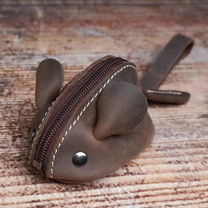 Actual product image Only-Bags.Store Vintage Mini Mini Coin Wallet Genuine Leather Small Wallet Mouse Storage Bag