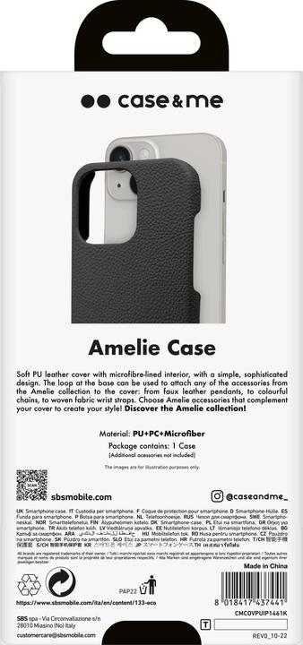 Image du produit Case & Me case&me Amelie Eco Leather case pour iPhone 14 / iPhone 13 noir (Apple iPhone 14)