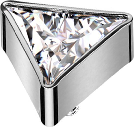 Produktbild Star Piercing Dermal Anchor dreieck silber Kristall silber (ohne Messing, Chirurgenstahl 316L, Titan)