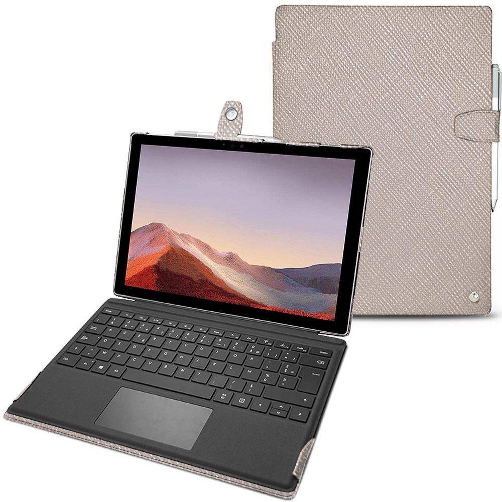 Noreve Lederschutzhülle (Microsoft Surface Pro 7), Tablet Hülle, Beige