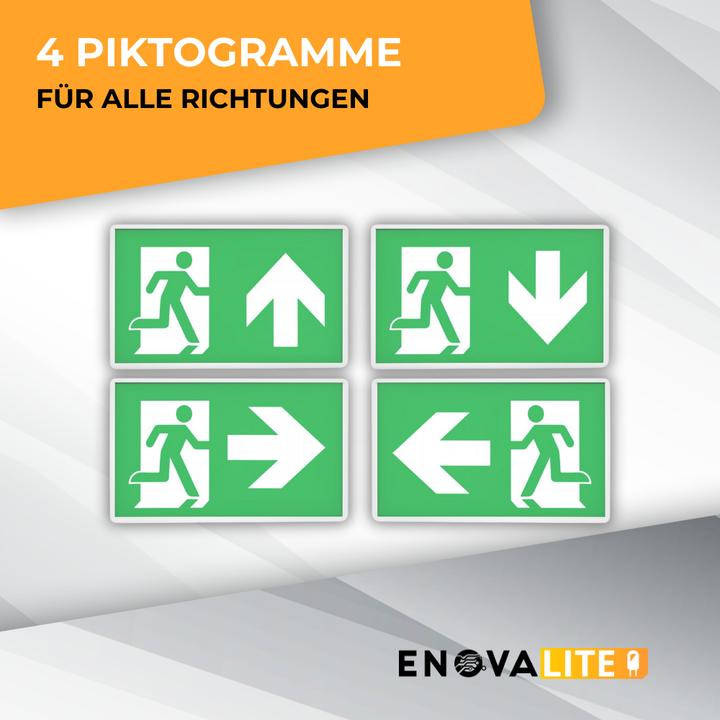 Produktbild Enova ELED 200104 - LED-Fluchtwegleuchte Notausgang TEST-Fkt.