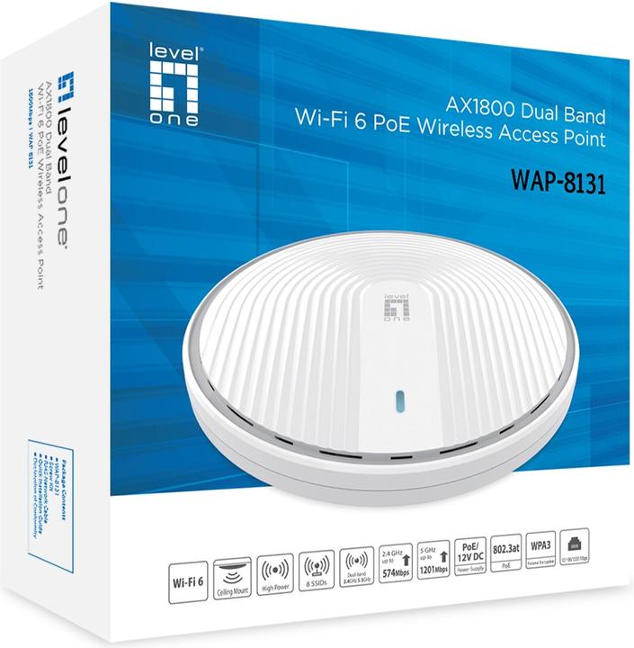 Actual product image LevelOne WLAN Access AX1800 Wireless PoE DualBand (1201 Mbit/s)