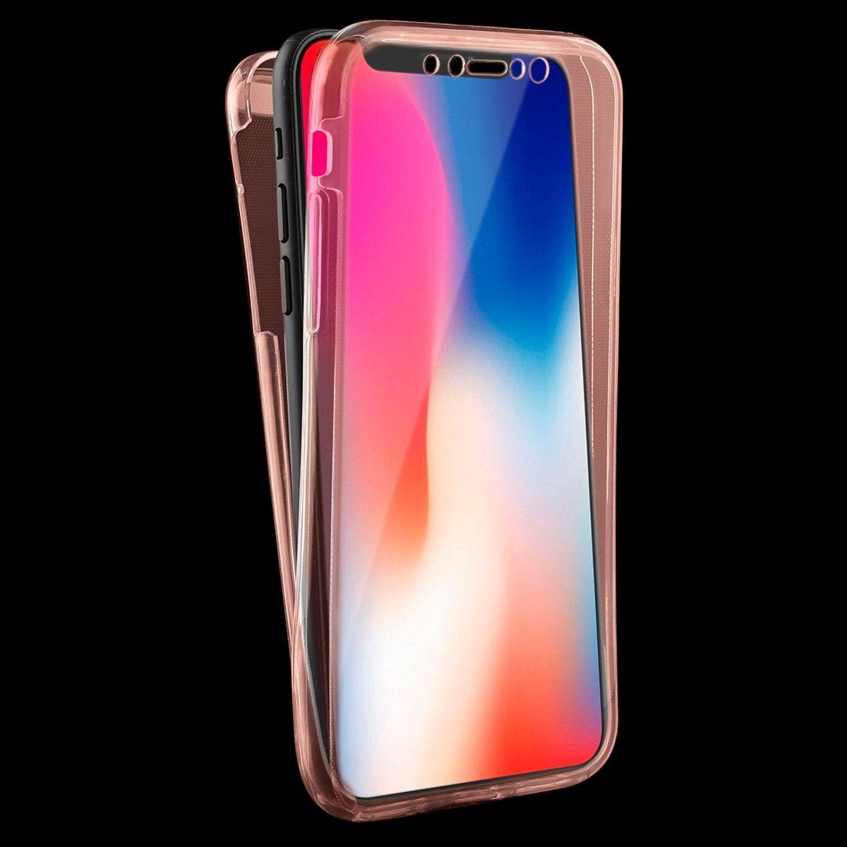 König Design Apple iPhone X Full Body 360 Silikon Schutzhülle Handyhülle Case Hülle Pink (Apple iPhone X), Smartphone Hü...