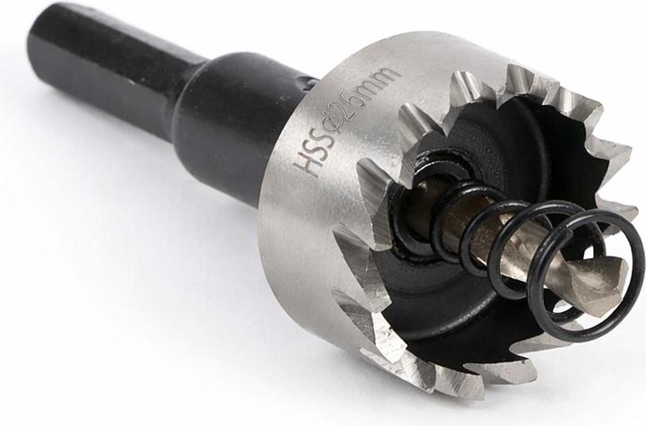 Produktbild Wiltec Lochbohrer Durchmesser 26mm Lochsäge Kronenbohrer Bohrkrone HSS6542 Stahl (26 mm)