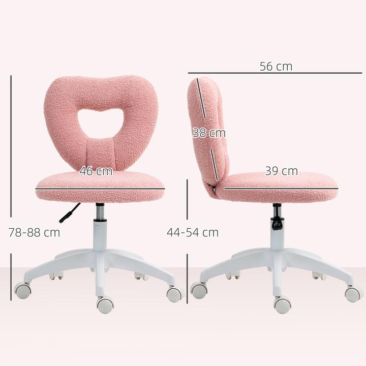 Immagine prodotto Homcom Schreibtischstuhl Polyester Rosa (44 - 54 cm)