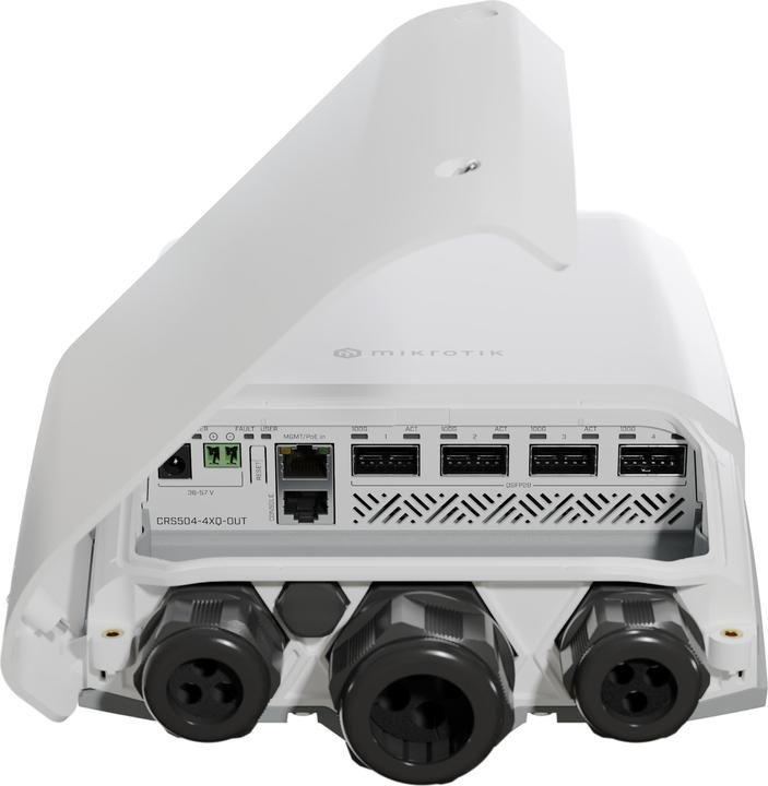 Produktbild MikroTik CRS504-4XQ-OUT network switch Managed L3 Fast Ethernet (10/100) Power over Ethernet (PoE) (4 Ports)