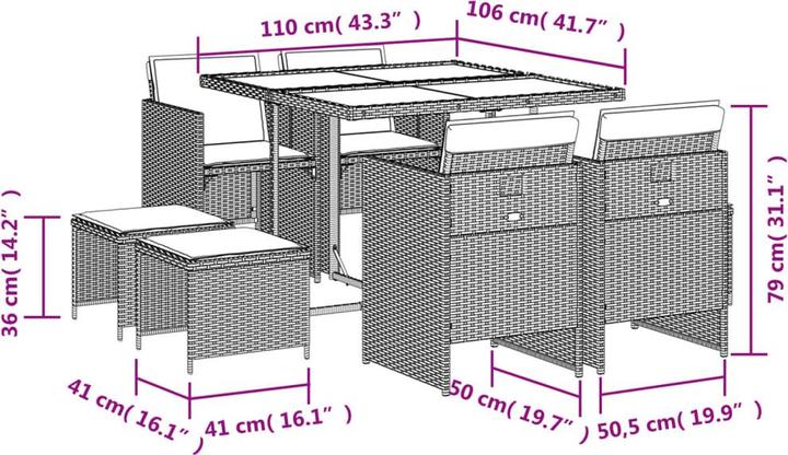 Produktbild vidaXL Garten Essgruppe