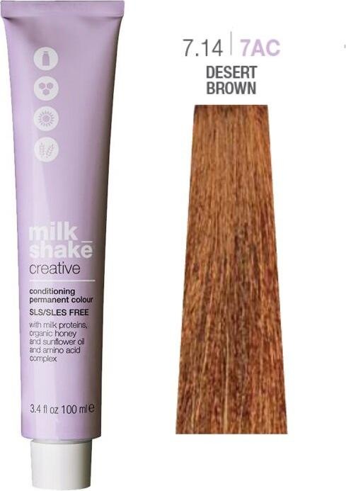 Produktbild Milk_Shake Creative - farba do włosów 100ml, pełna paleta kolorów - 7,14 | 7AC || Średni Miedziany Popielaty (7,14, 7AC, Średni Miedziany Popielaty)