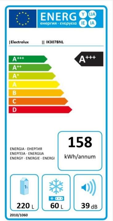 Energie-Label Electrolux Ik307bnl (281 l)