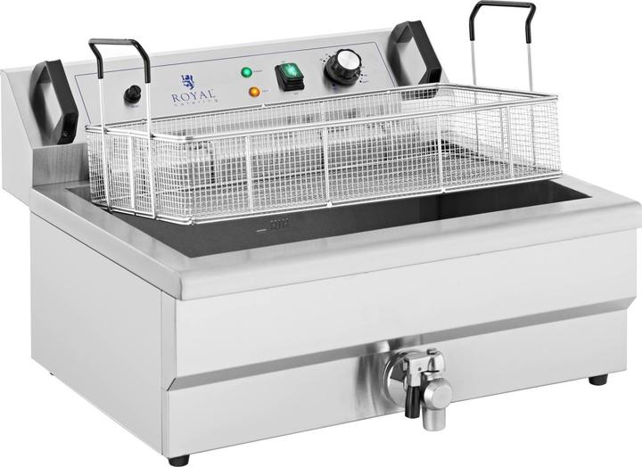Produktbild Royal Catering Fettbackgerät Donut Berliner Fritteuse Backwaren Backgerät Edelstahl 16 l 3000 W
