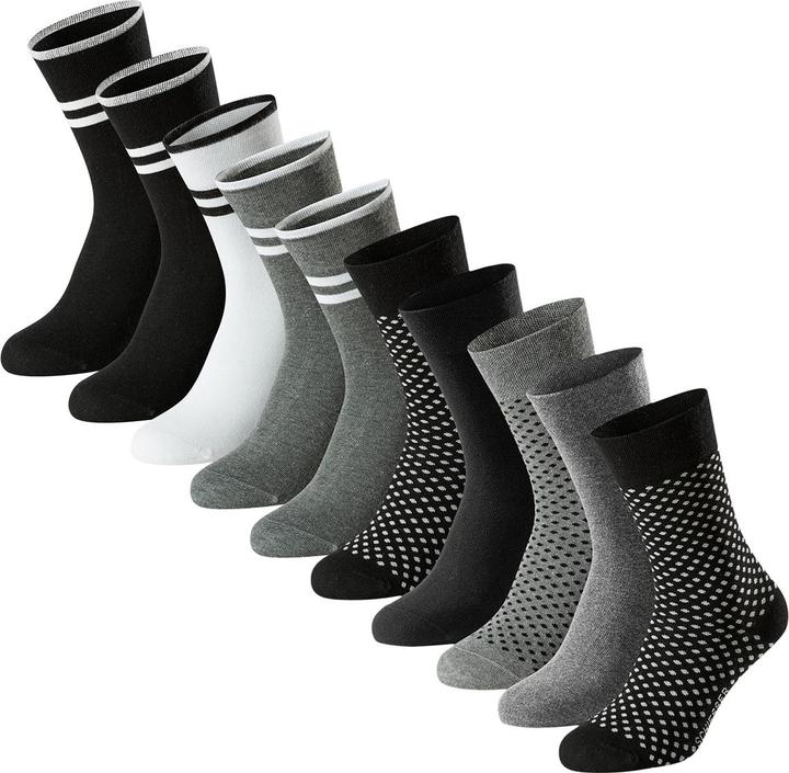 Schiesser - Bluebird - Socken - 10er Pack (43-46 Schwarz / grau / weiss) (10er Pack, 43 - 46)