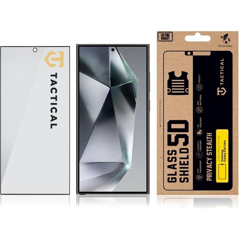 Tactical Sichtschutz aus 5D-Glas für Samsung Galaxy S24 Ultra, Schwarz (Samsung Galaxy S24 Ultra), Pellicola protettiva smartphone, Nero