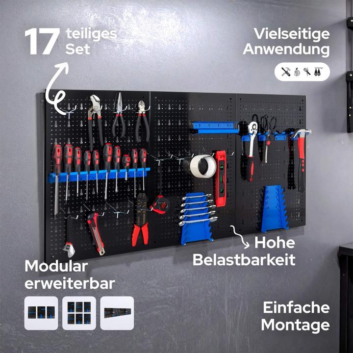 Actual product image Arebos Tool wall 17 pcs. blue
