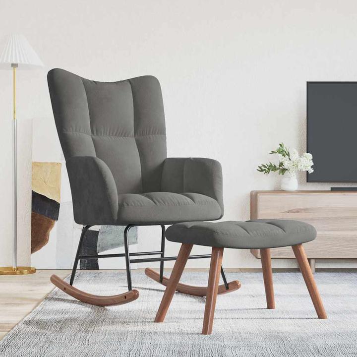 Immagine prodotto vidaXL Schaukelstuhl mit Hocker