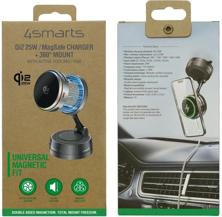 Produktbild 4smarts Qi2 25W/MagSafe Charger/Cooling RGB,360°-Mount.,spacegrey (25 W)